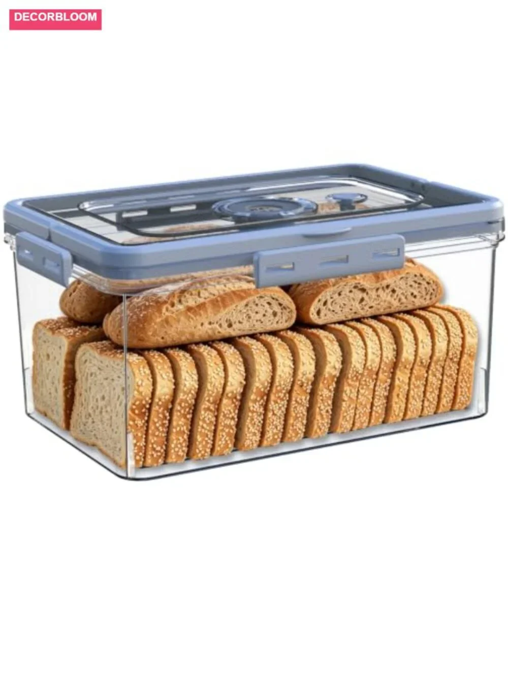 Bread Box with Digital Hygrometer, Time Recording Dial, Airtight Storage